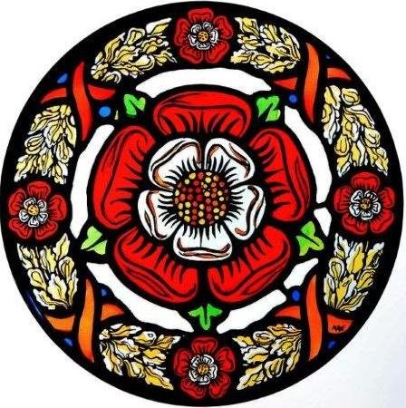 HENSITA Statische Fensterfolie im mittelalterlichen Tudor-Rosen-Design HENSITA Statische Fensterfolie im mittelalterlichen Tudor-Rosen-Design von HENSITA