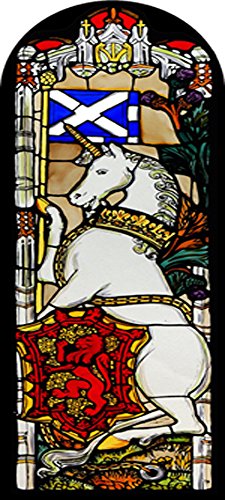 Buntglas-Fenster auf Statische art-decorazione A Form von Einhorn von Edinburgh Schottland von Winged Heart