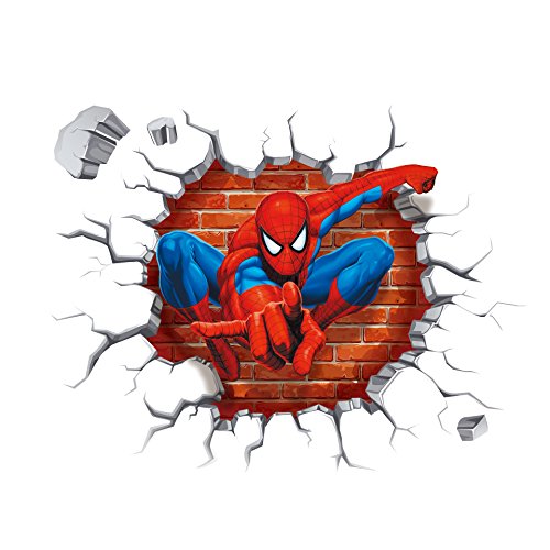 Winhappyhome 3D Spider Man Kreuz Wand Aufkleber für Kinder Schlafzimmer Wohnzimmer Kinderzimmer Hintergrund Entfernbare Dekor Abziehbilder (Klein) von Winhappyhome