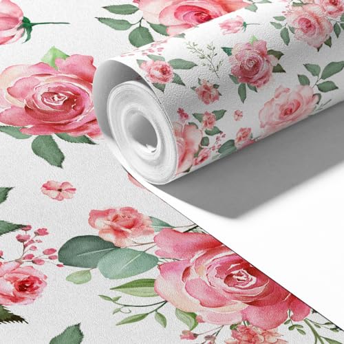 Winhappyhome 45 x 300 cm große selbstklebende Tapete (selbstklebende Aufkleber für Kleiderschrank, Wanddekoration, Renovierungsaufkleber? (Rosa Rose) von Winhappyhome