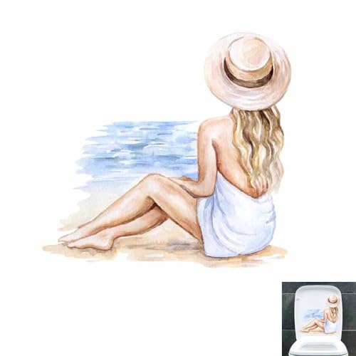Winhappyhome Gemalt Strand Mädchen Rückansicht Badezimmer Aufkleber Wasserdicht WC Deckel Aufkleber Fenster Aufkleber Dekoration Wandaufkleber Winhappyhome Gemalt Strand Mädchen Rückansicht Badezimmer Aufkleber Wasserdicht WC Deckel Aufkleber Fenster Aufkleber Dekoration Wandaufkleber von Winhappyhome