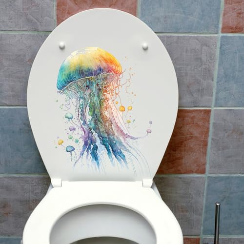 Winhappyhome Kleine Wandaufkleber Fenster Schlafzimmer Wohnzimmer Aufkleber Toilettendeckel Aufkleber Dekoration Abnehmbare Abziehbilder (Qualle) von Winhappyhome