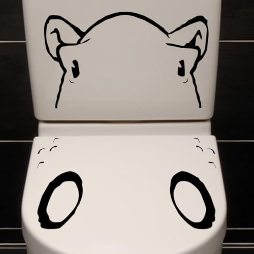 Winhappyhome Kleiner Wandaufkleber, Fensteraufkleber, WC-Deckelaufkleber, Heimdekoration, Aufkleber (Hippo) von Winhappyhome