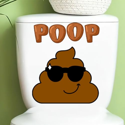 Winhappyhome Lustiger kleiner Aufkleber Toilettenaufkleber Fensteraufkleber Kühlschrankaufkleber Schlafzimmer Wohnzimmer Küche Aufkleber (Brille Poop) von Winhappyhome
