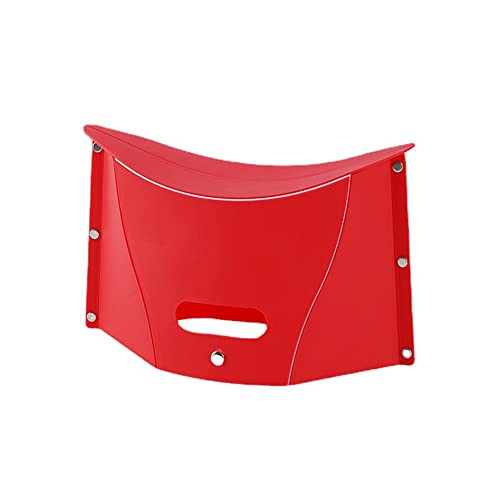 Winhappyhome PP Material Kunststoff Multifunktionaler Klapphocker Outdoor Tragbarer Kleiner Stuhl Aufbewahrungskorb Bodenständer Hocker Angelmatte (Rot) von Winhappyhome