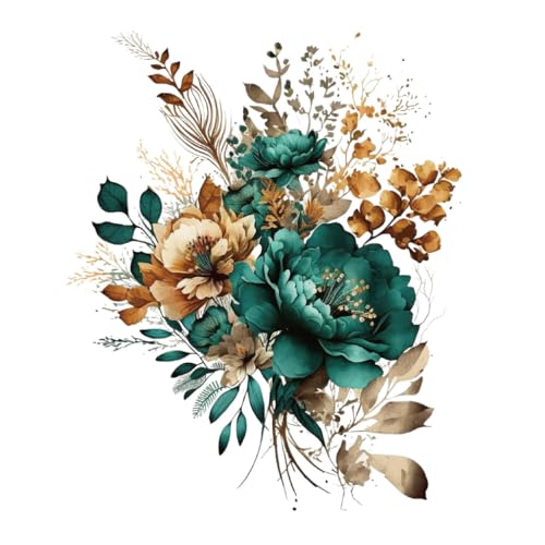 Winhappyhome Wandtattoo Schlafzimmer Wohnzimmer Dekoration Fensteraufkleber Aufkleber WC Aufkleber Blau-Grün Blume A von Winhappyhome