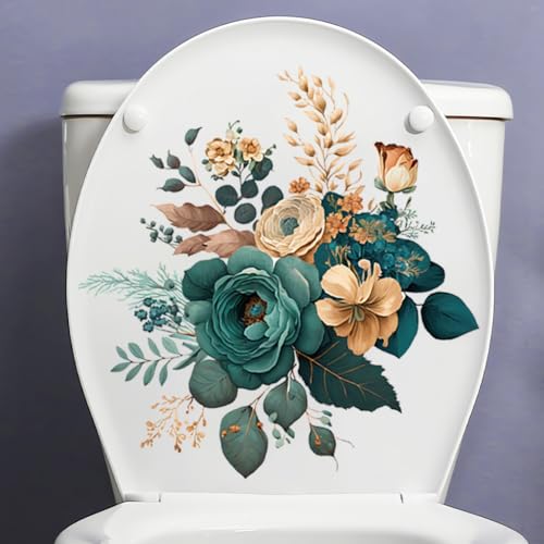 Winhappyhome Wandtattoo Schlafzimmer Wohnzimmer Dekoration Fensteraufkleber Aufkleber WC Aufkleber Blau-Grün Blume B von Winhappyhome