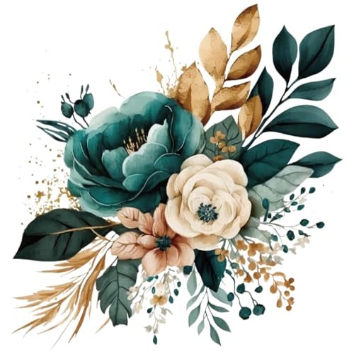 Winhappyhome Wandtattoo Schlafzimmer Wohnzimmer Dekoration Fensteraufkleber Aufkleber WC Aufkleber Blau-Grün Blume C von Winhappyhome