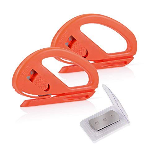 Winjun 2 stück Orange Autofolie Werkzeug Folienschneider Sicherheitsschneider Hobbymesser Bastelmesser Brieföffner mit 10 pack Ersatzklingen von Winjun