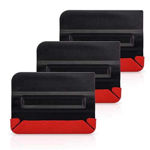 Winjun Profi Magnet Rakel Filzrakel mit Mikro Fein Buffer Filz Vinyl Wraps Folierungs Werkzeug Folie Verkleben Installation, 3 Stück per Paket von Winjun