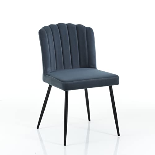 Wink Design Cleo Blue Ocean, 4 Stück Stuhl, Ozean Blau, Schwarz matt, 48x58xH84 cm von Wink Design