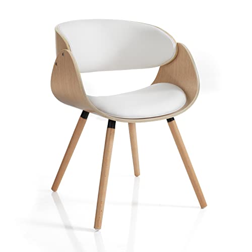 Wink Design Derby Evo Wood, mehrschichtig Stuhl, Eiche, Weiß, 54x52xH73 cm von Wink Design