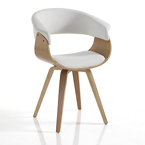 Wink Design Derby Wood White mehrschichtigem Material Stuhl, Eiche, Weiß, 62x51xH 72/81 cm von Wink Design