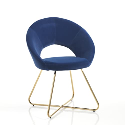Wink Design Eden Blue Set mit 2 Stuhl, Blau, Gold glänzend, H82x64x56 cm von Wink Design
