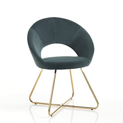 Wink Design Eden Green Set mit 2 Stuhl, Grün, Gold glänzend, H82x64x56 cm von Wink Design