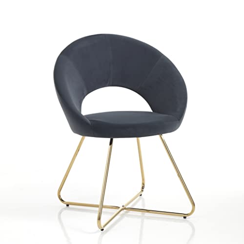 Wink Design Eden Grey Set mit 2 Stuhl, Grau, Gold glänzend, H82x64x56 cm von Wink Design