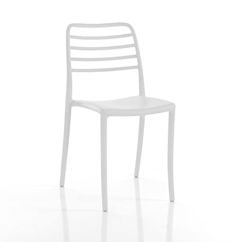 Wink Design Joss Set mit 4 Außen-und Innenbereich Outdoor-/Indoor-Stuhl, Weiß matt, 45x53,5xH83 cm von Wink Design