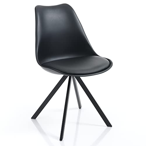 Wink Design Kira Slim Black Set mit 4 Stuhl, Polypropylen, Mattschwarz, H 82 x 48 x 58 cm von Wink Design