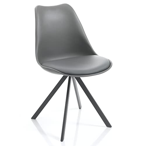 Wink Design Kira Slim Grey Set mit 4 Stuhl, Mattgrau, H 82 x 48 x 58 cm von Wink Design