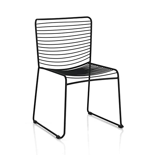 Wink Design Mabel Black Set mit 2 Außen-und Innenbereich Outdoor-/Indoor-Stuhl, Mattschwarz, 49x53xH79 cm, seduta 43x39xH43 cm von Wink Design