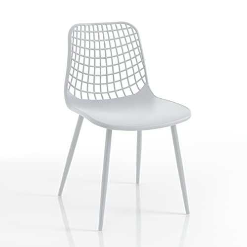 Wink Design Nadine White 4er Set Outdoor-/Indoor-Stuhl, Weiß matt, 46x55xH80 cm von Wink Design