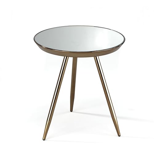 Wink Design Roy Rose Gold Beistelltisch/Nachttisch, Roségold, Spiegel, H46 x Ø41,5 cm von Wink Design