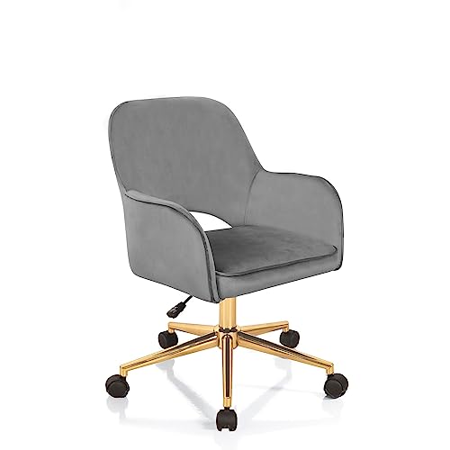 Wink Design Shady Grey Bürostuhl, Metall, Grau, Gold glänzend, 57 x 58 x 80/88 cm von Wink Design