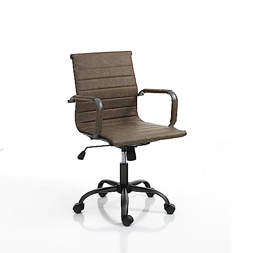 Wink Design Taylor Small Old Brown Bürostuhl, Metall, Braun gealtert, Gunmetal, H89/97 x 54 x 60 cm von Wink Design
