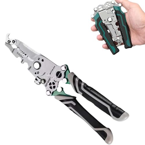 18 in 1 Faltbare Abisolierzange, 2025 Neue Faltbare Abisolierzange, Multifunktionale Abisolierzange Crimper Kabelschneider Zange Professionelle Abisolierzange Crimper Werkzeug zum Schneiden von Winkeabuy