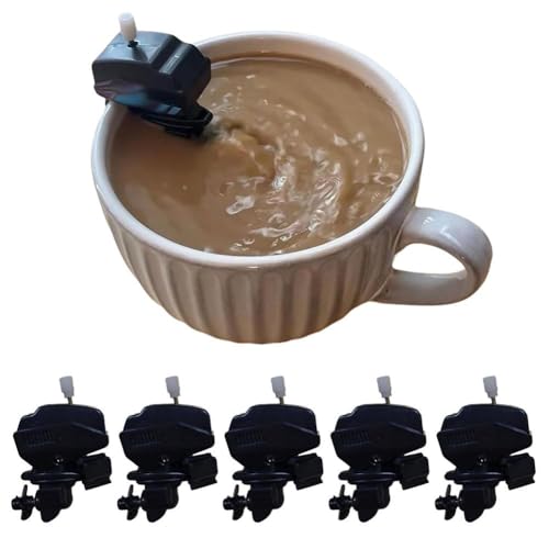 Bootsmotor-Kaffee-Rührer, Boots-Propeller-Kaffee-Rührer, Bootsmotor-Kaffeemixer, Edelstahl-Clips können Tassen fest halten, einzigartige Motorboot-Kaffee-Rührstäbchen, Getränkemischgerät von Winkeabuy
