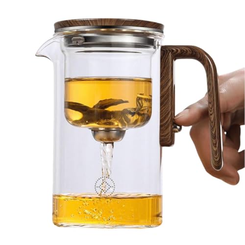 Winkeabuy Wassertrennung Glas-Teekanne mit Holzgriff, Hexerei-Teekanne, magische Teekanne, Glas-Teekanne mit Sieb, 2-i u Winkeabuy Wassertrennung Glas-Teekanne mit Holzgriff, Hexerei-Teekanne, magische Teekanne, Glas-Teekanne mit Sieb, 2-i u von Winkeabuy