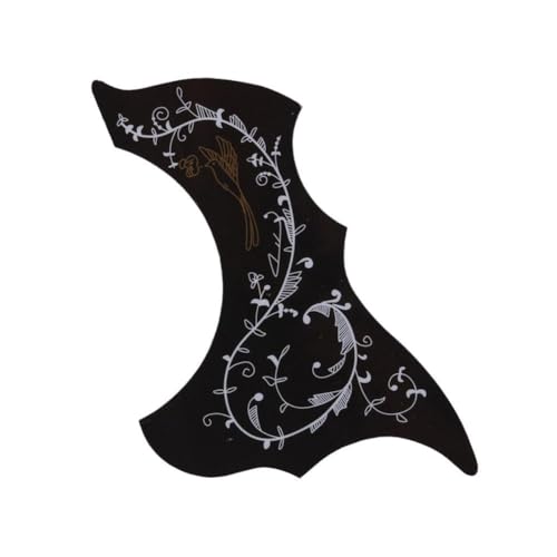 Winkeabuy Akustikgitarre Pickguard Gold Phönix Drachenmuster dekoriert selbstklebend Gitarre Aufkleber Plektrum Zubehör für Akustikschutz von Winkeabuy