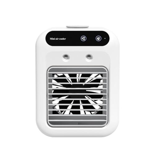 Winkeabuy Mini-Conditioner, tragbarer Ventilator, Dual-Spray, Ultraschall-Zerstäubung, Kühler, 4 i Verdunstung, 2 Geschwindigkeiten, Stummschaltung mit Lüfter von Winkeabuy