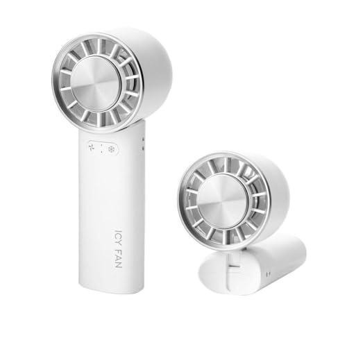 Winkeabuy Tragbarer Handventilator, persönlicher Kühlventilator, 3 Geschwindigkeiten, Handventilatoren mit Power-Taschenlampe, Display mit Mini-Kalttasche von Winkeabuy