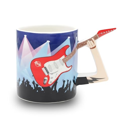 Winkee Rocks - Rock Tasse I Kaffeetasse mit Gitarren Henkel I ca. 400ml I Rock-Becher für Deinen Kaffee & Tee von Winkee Rocks