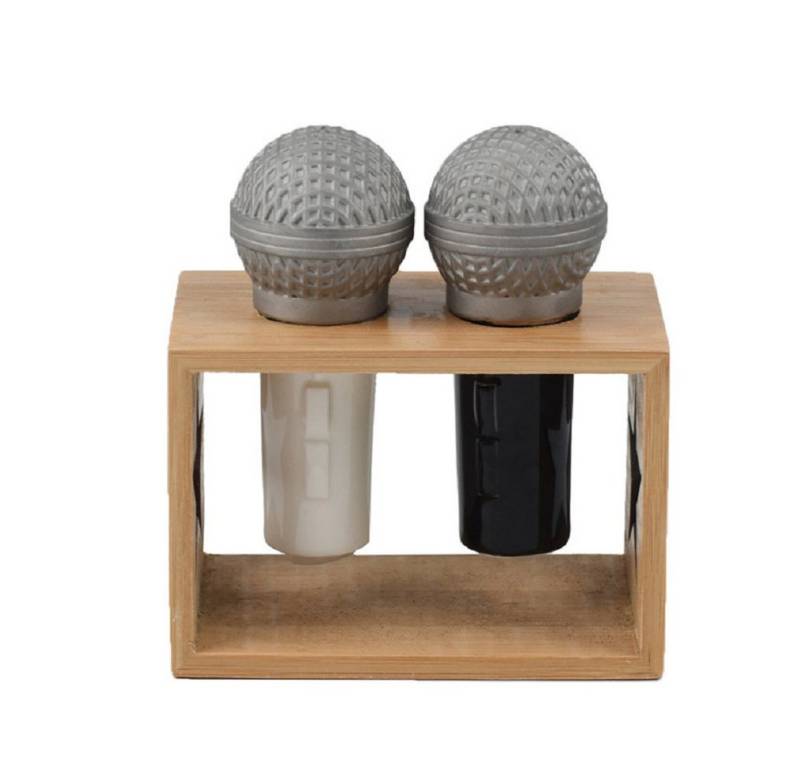 Winkee Rocks Salz- / Pfefferstreuer Mikrofon mit Ständer, (Packung, 2-tlg), kleiner Trichter zum Auffüllen inklusive von Winkee Rocks