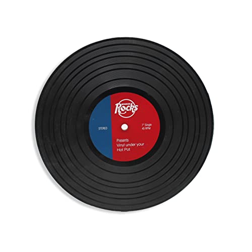 Winkee Rocks - Vinyl Topfuntersetzer | Der praktische Untersetzer rund in Schallplattenform | Silikonuntersetzter Ø 15 cm | Pfannenschutz Silikon | Unterlage für Töpfe | Geschenk zur Hochzeit von Winkee Rocks