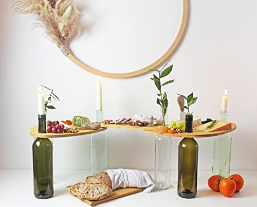 Winkee - Bottle Boards | Originelle Holz Servierplatten zum Stecken | Servierbrett Holz für Dein Sushi Set | Outdoor Holztablett | Cheese Board Set | Geschenk zu Weihnachten, Geburtstag | Hochwertig von Winkee