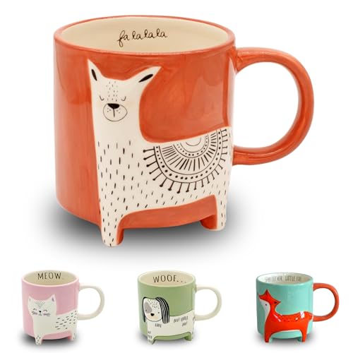 Winkee - Cute Animal Kaffeetasse Lama I Die süße Lama-Tasse I XXL Tasse ca. 500 ml I Cute Coffee Mug von Winkee