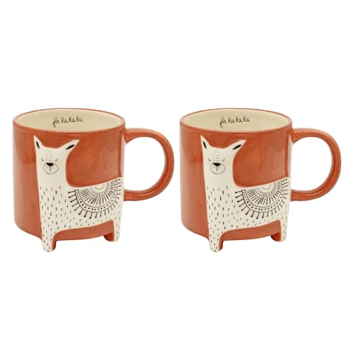 Winkee - Cute Animal Kaffeetassen I Die süße Kaffee-Tasse & Tee-Becher in groß I XXL Tasse ca. 450 ml I Cute Coffee Mug I 2er Set Lama von Winkee