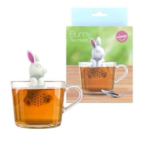 Winkee - Cute Animal Teesieb I Tee Ei für losen Tee I Tea Infuser lustig I Teesieb für Tasse I Gewürzsieb Silikon I Teekugel-Tier-Figur (Häschen) Winkee - Cute Animal Teesieb I Tee Ei für losen Tee I Tea Infuser lustig I Teesieb für Tasse I Gewürzsieb Silikon I Teekugel-Tier-Figur (Häschen) von Winkee