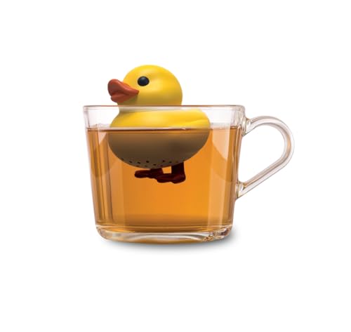 Winkee - Cute Animal Teesieb I Tee Ei für losen Tee I Tea Infuser lustig I Teesieb für Tasse I Gewürzsieb Silikon I Teekugel-Tier-Figur (Entchen) von Winkee