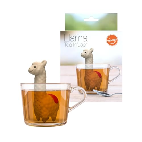 Winkee - Cute Animal Teesieb I Tee Ei für losen Tee I Tea Infuser lustig I Teesieb für Tasse I Gewürzsieb Silikon I Teekugel-Tier-Figur (Lama) von Winkee