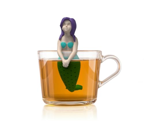 Winkee - Cute Animal Teesieb I Tee Ei für losen Tee I Tea Infuser lustig I Teesieb für Tasse I Gewürzsieb Silikon I Teekugel-Tier-Figur (Meerjungfrau) von Winkee
