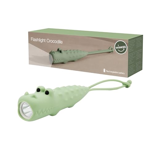 Winkee - Kroko-Taschenlampe I Die süße kleine LED-Taschenlampe I Aufladbar I ca. 12 Stunden Akkulaufzeit I Mit Akku von Winkee