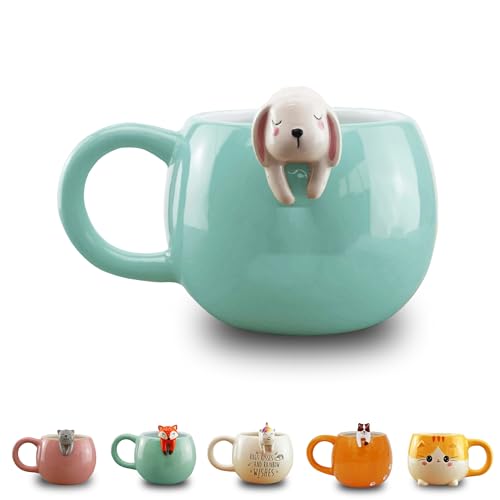 Winkee - Pet Friends Kaffeetasse | Die süße Kaffee-Tasse & Tee-Becher in groß | Cute Coffee Mug | Große Tasse ca. 350 ml | Geschenk für Geburtstag, Einschulung, Weihnachten, Valentinstag von Winkee