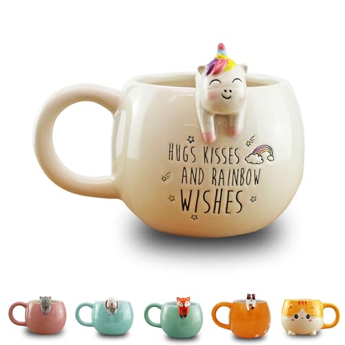 Winkee Original - Pet Friends Tasse I Super süß als Kaffeebecher & Teetasse I Großer Trinkbecher- ca. 350 ml | Cute Coffee Mug von Winkee