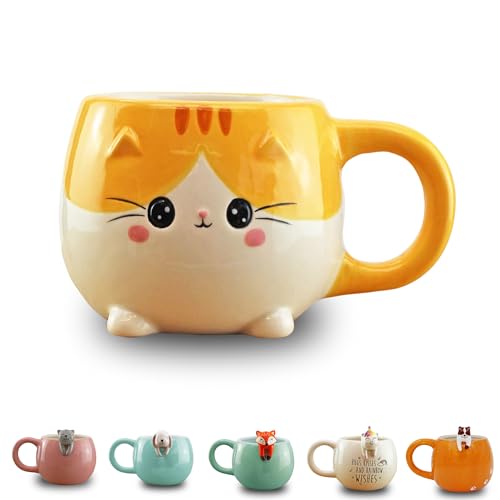 Winkee - Pet Friends Tasse Kätzchen Mimi I Super süße Kaffeetasse & Teetasse I Großer Becher- ca. 450 ml von Winkee
