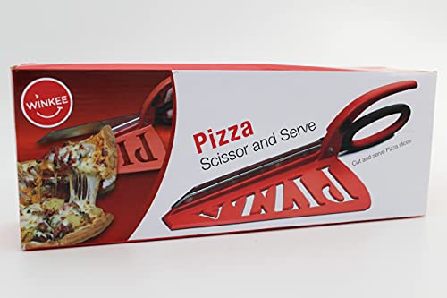 Winkee | Pizzaschneider-Schere mit Servierfläche - Pizza Scissor and Serve von Winkee