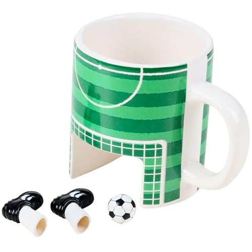Winkee - Fußball Tasse I Der Sportliche Kaffee Pott für Fußball Fans I Teebecher mit Spielfunktion I Ligaspiel beim Kaffeeschlürfen von Winkee